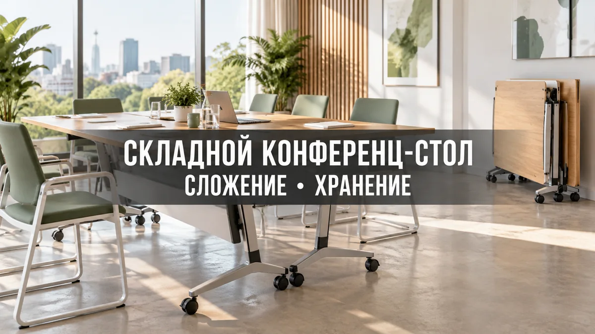 Складной конференц-стол в многофункциональной переговорной комнате