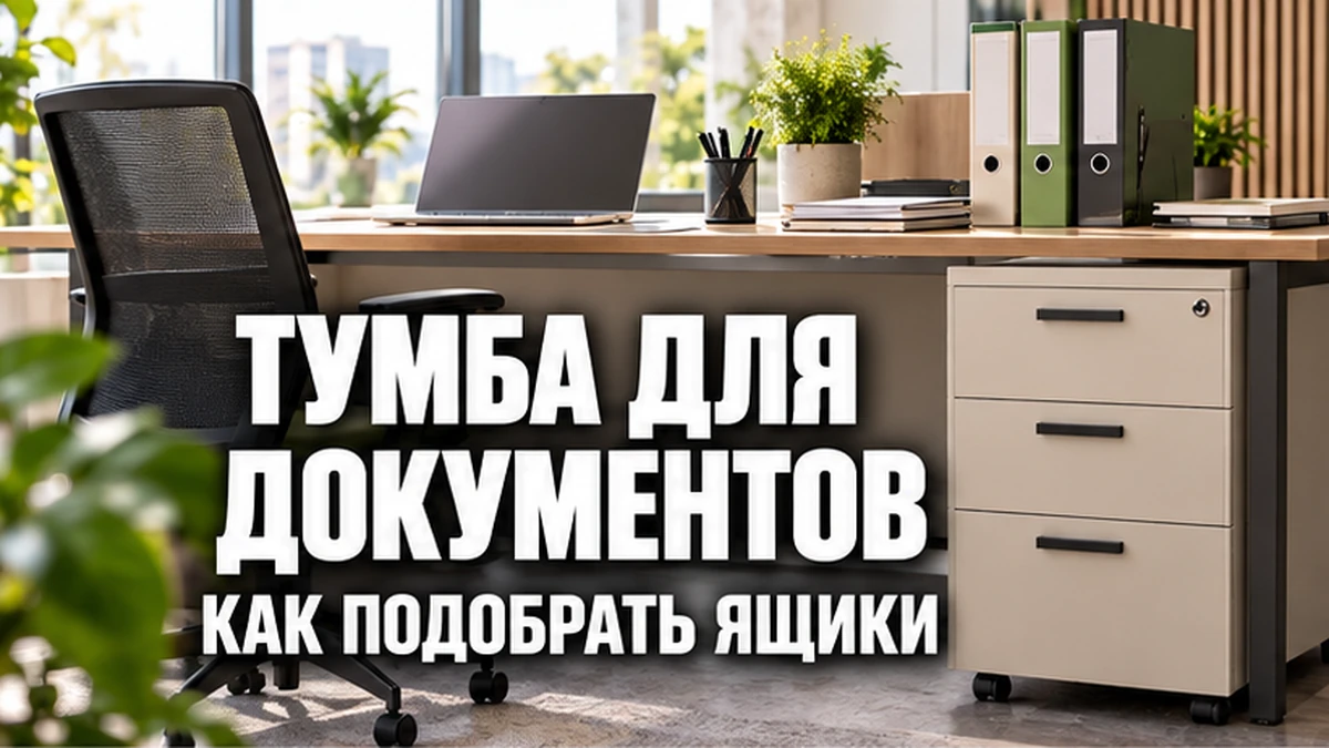 Офисная тумба с несколькими ящиками для документов, разложенных по рабочим задачам